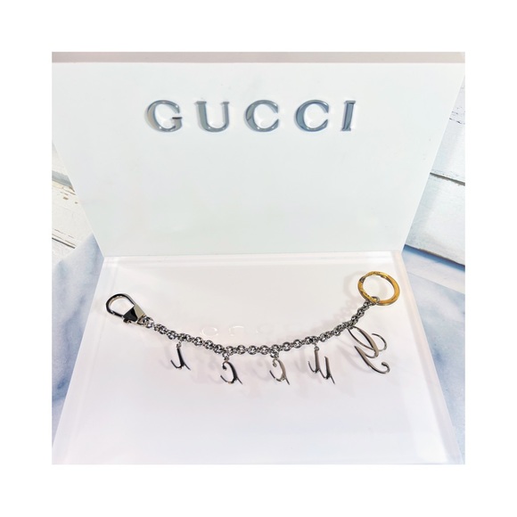 |SOLD| Gucci Ultra Rare Logo Dangle Charmed Bag Charm/Keychain - Picture 6 of 8